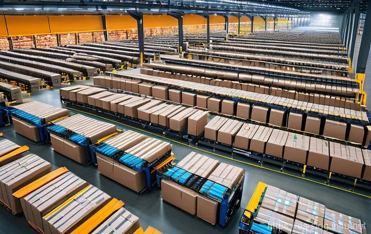 스마트물류 자격증 스터디 그룹 운영 - **Prompt 1: The Automated Future of Logistics**
    "A clean, brightly lit, high-tech automated dist...
